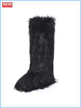 Faux Fur Knee-High Winter Snow Boots Pull-On Mukluks